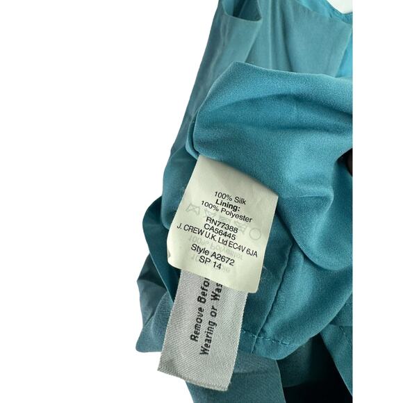 Madewell Silk Dress Camisole Women's Spaghetti Strap Teal 100% Silk size 0 - Picture 6 of 7